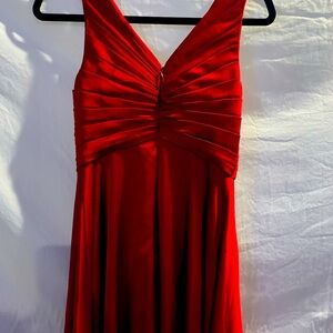 Hot Red!! This gown sizzles!!! Red formal gown with pleated bodice